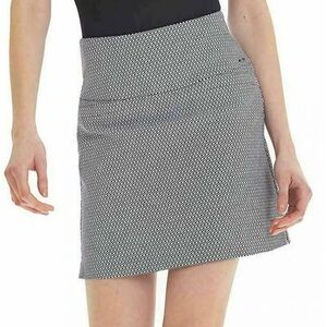 Tummy Control Skort Black White Sporty Herringbone Neutral Pattern Size Medium
